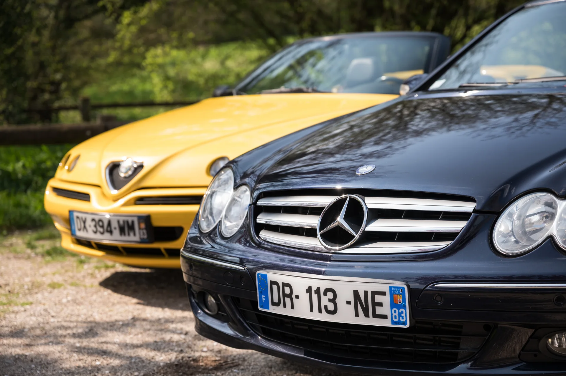 Mercedes CLK et Alfa Romeo Spider — flotte PASSION DAILY